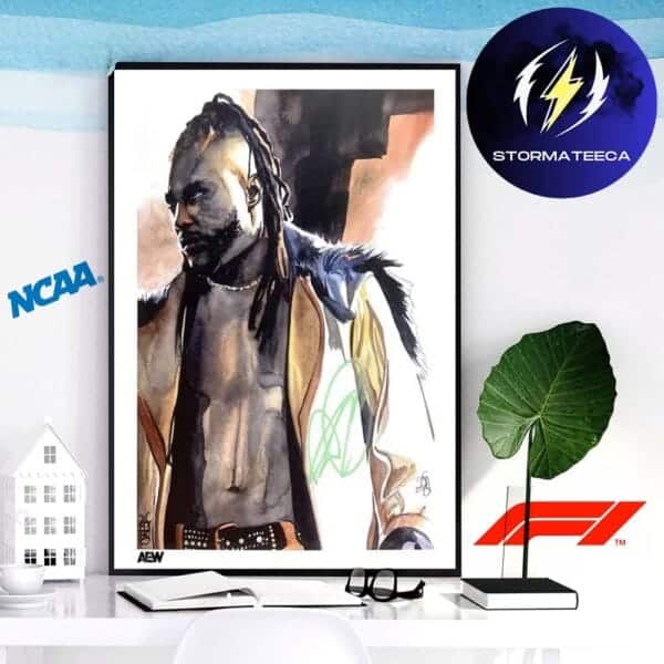 AEW The Art Of Rob Schamberger Swerve Strickland Home Decor Poster Canvas