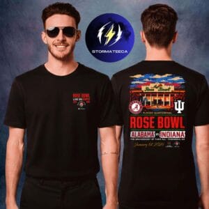 College Football Playoff National Championship Game 2026 Rose Bowl Alabama Vs Indiana Two Sided Unisex T-Shirt