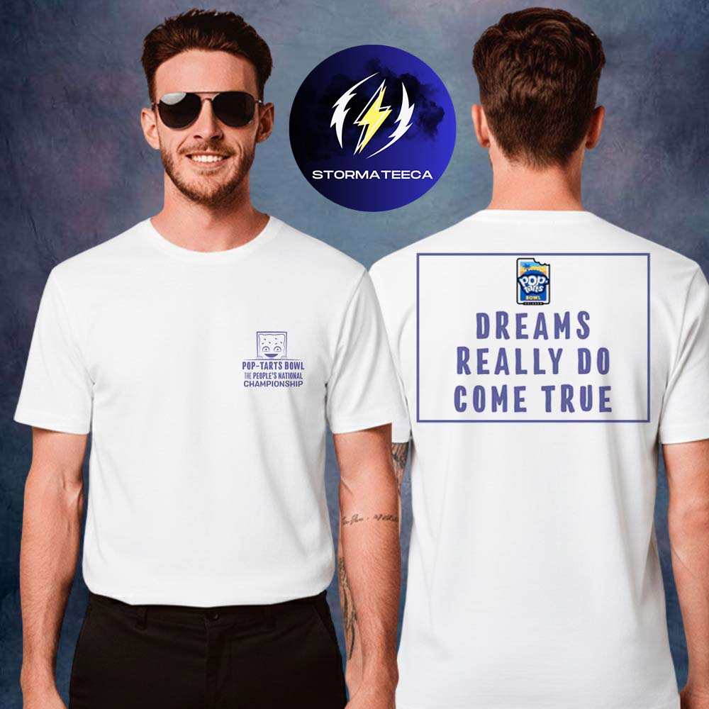 Georgia Tech Yellow Jackets x BYU Cougars NFL 2025 Pop Tarts Bowl Dreams Come True Two Sided Unisex T-Shirt Georgia Tech Yellow Jackets x BYU Cougars NFL 2025 Pop Tarts Bowl Dreams Come True Two Sided Unisex T-Shirt