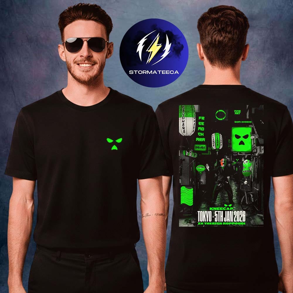 Kneecap Limited Poster Show At Ex Theater Roppongi In Tokyo On January 5 2026 Two Sided Unisex T-Shirt Kneecap Limited Poster Show At Ex Theater Roppongi In Tokyo On January 5 2026 Two Sided Unisex T-Shirt