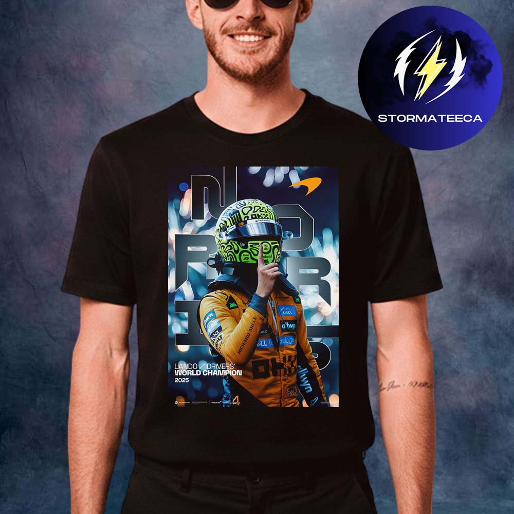 Lando Norris World Champion 2025 F1 Collection World Drivers’ Championship Poster Win Unisex T-Shirt Lando Norris World Champion 2025 F1 Collection World Drivers’ Championship Poster Win Unisex T-Shirt