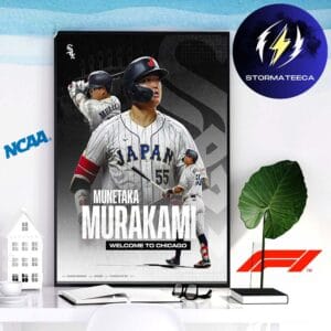 Celebration Munetaka Murakami Welcome To Chicago White Fox MLB 2025 Home Decor Poster Canvas