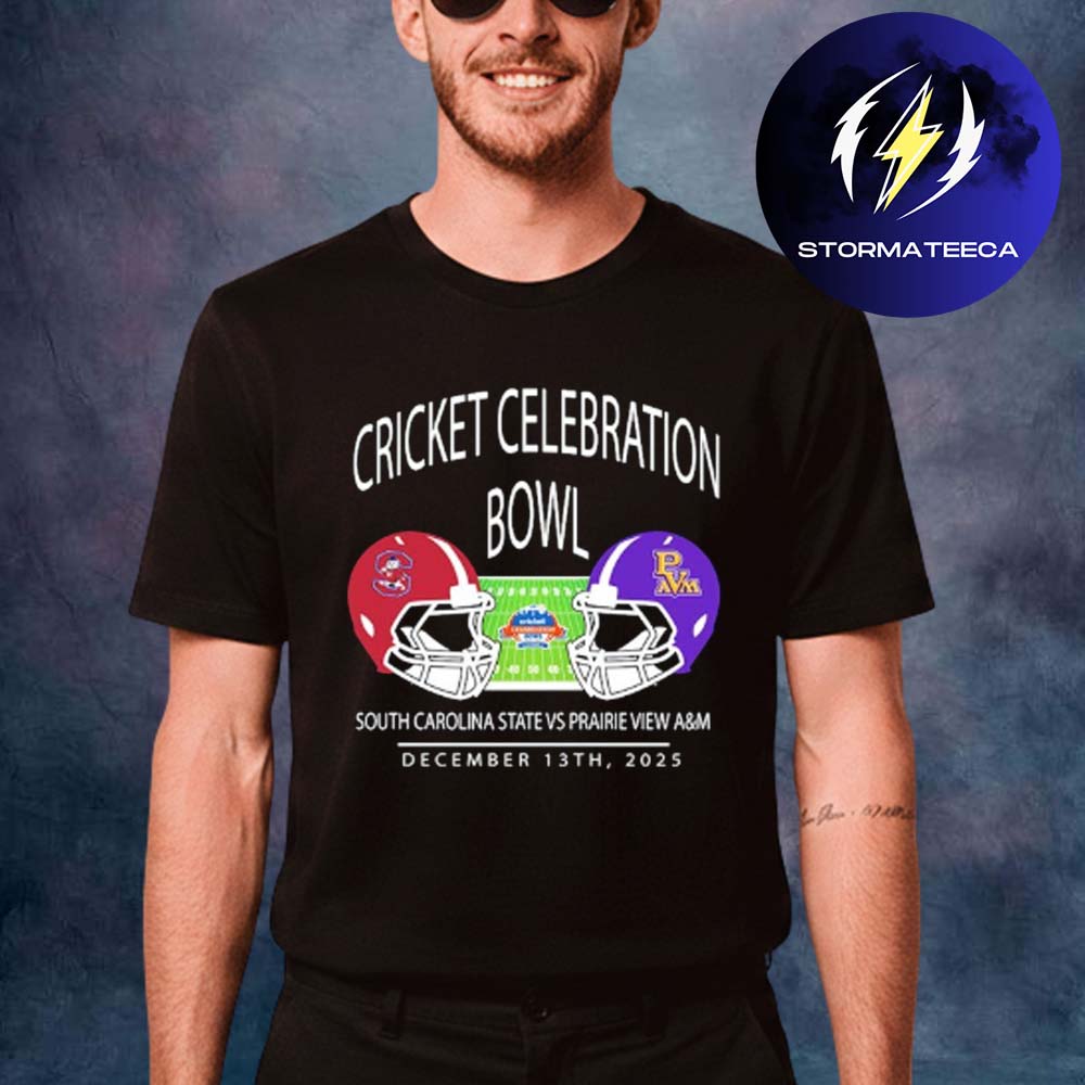 South Carolina State x Prairie View A&M NFL Cricket Celebration Bowl 2025 Matchup Helmet Unisex T-Shirt South Carolina State x Prairie View A&M NFL Cricket Celebration Bowl 2025 Matchup Helmet Unisex T-Shirt