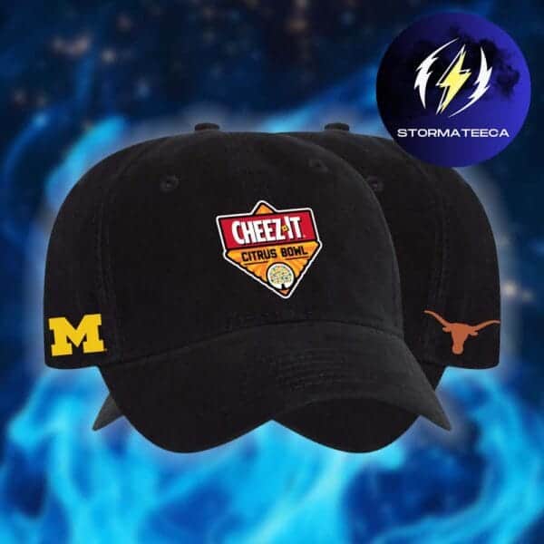Texas Longhorns x Michigan Wolverines 2025 Cheez It Citrus Bowl 2 Team Matchup NFL Black Classic Cap Hat
