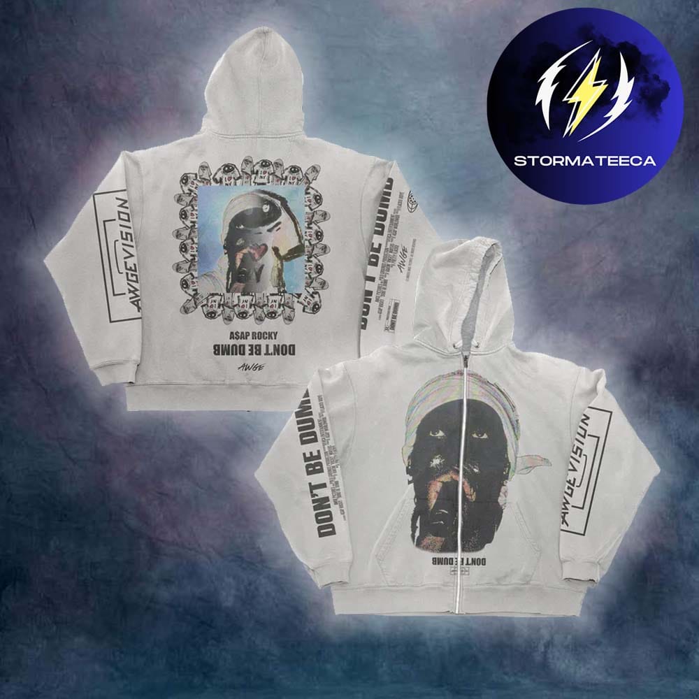 A$AP Rocky Merch Dont Be Dumb Collection Shirthead Zip Up HoodieShirt A$AP Rocky Merch Dont Be Dumb Collection Shirthead Zip Up HoodieShirt