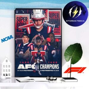 Congratulations New England Patriots Are 2025 AFC Champions Home Decor Poster Canvas