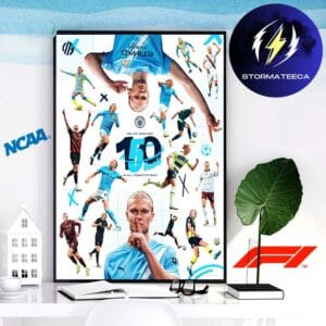 Erling Haaland Celebrate 150 Goals In All Competitions Home Decor Poster Canvas