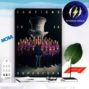 FC Barcelona Are The Spanish Supercopa Champions 2026 Home Decor Poster Canvas