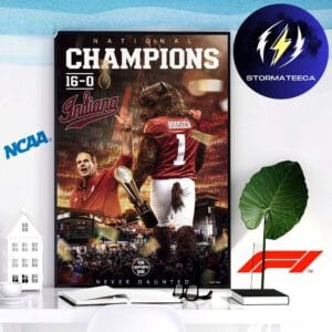 Indiana Hoosiers National Champions 2025-2026 The Upstairs Pub Never Daunted Home Decor Poster Canvas