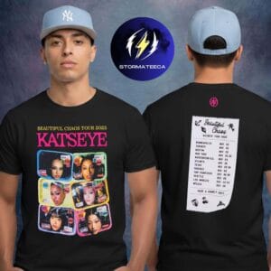 Katseye Merch Beautiful Chaos Routing Black Two Sided Unisex T-Shirt