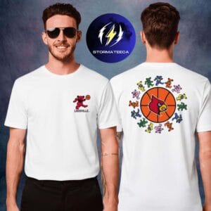 Louisville Cardinals x Grateful Dead Merch Basketball Circle Bears Two Sided Unisex T-Shirt
