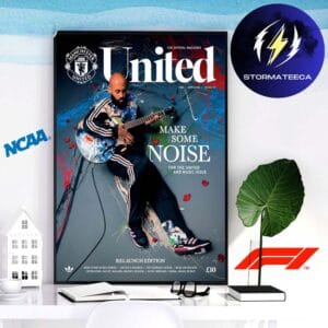 Manchester United Poster Cover Official Magazine Make Some Noise For The United And Music Issue Home Decor Poster Canvas
