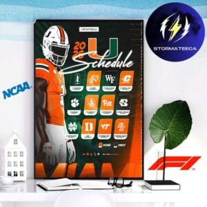 Miami Huricanes 2026 Season Schedule Home Decor Poster Canvas
