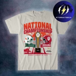 Miami Hurricanes Vs Indiana Hoosiers College Football Playoff 2026 National Championship Vintage Helmet Unisex T-Shirt
