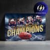 New England Patriots 2025 AFC Champions Collage Home Decor Poster Canvas