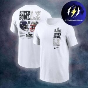 New England Patriots Vs Seattle Seahawks Super Bowl LX Dueling White T-Shirt