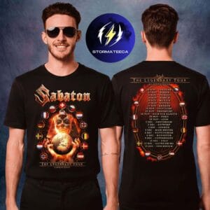 Sabaton Merch EU Tour 2025 Flags Of Europe Two Sided Unisex T-Shirt