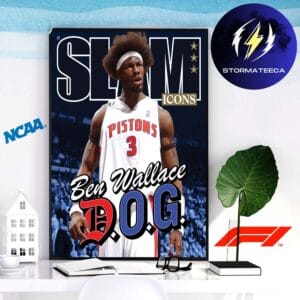 Slam Icon x Ben Wallace Detroit Pistons Legend NBA Hall Of Famer Home Decor Poster Canvas