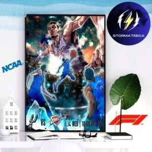Spurs Versus OKC Thunder Clash Game Night NBA Home Decor Poster Canvas
