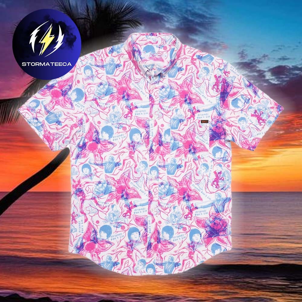 Stranger Things Friends Don't Lie RSVLTS Collection Summer Hawaiian Shirt Stranger Things Friends Don't Lie RSVLTS Collection Summer Hawaiian Shirt