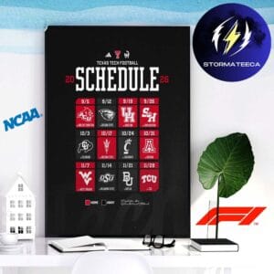Texas Tech 2026 Season NCAA Schedule Home Decor Poster Canvas