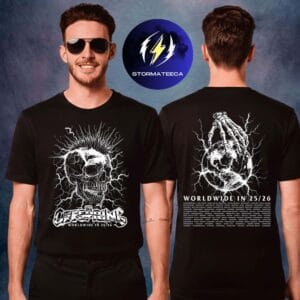 The Offspring Merch Supercharged Worldwide Tour In ’26 Mohawk Skull Two Sided Unisex T-Shirt