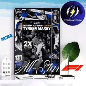 Tyrese Maxey 2026 NBA All Star Starter 2X All Star Home Decor Poster Canvas
