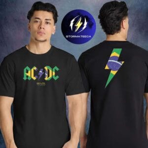 AC DC Merch Brazil PWR UP Tour 2026 Logo Flag Two Sided Unisex T-Shirt