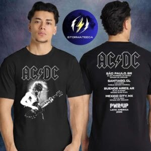 AC DC Merch PWR UP Tour Latin America 2026 Angus Electric Two Sided Unisex T-Shirt