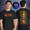 AC DC Merch PWR UP World Tour Flags Two Sided Unisex T-Shirt
