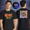 AC DC Merch PWR UP World Tour 2024 – 2026 City List Two Sided Unisex T-Shirt