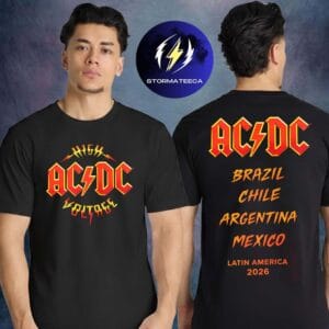 AC DC PWR Up Tour 2026 Sao Paulo Pop Up Merch At Tokio Marine Hall On February 28 March 4 2026 High Votage Two Sided Unisex T-Shirt