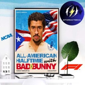 Bad Bunny All American Halftime Show Sunday February 8 2026 Home Decor Poster Canvas