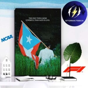 Bad Bunny Super Bowl LX Quote The Only Thing More Powerful Than Hate Is Love Home Decor Poster Canvas