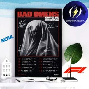 Bad Omens Do You Feel Love North America 2026 Tour Schedule Home Decor Poster Canvas