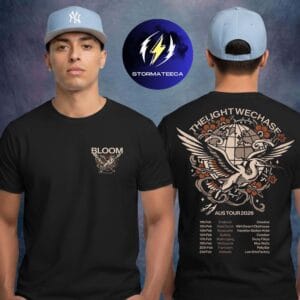 Bloom The Light We Chase Australia Tour Merch Flamingos Tour Dates Two Sided Unisex T-Shirt