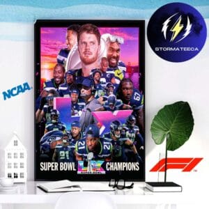 Celebrates Seattle Seahawks Are Super Bowl LX Champions Home Decor Poster Canvas