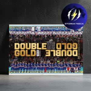 Celebrates Usa Hockey Team Double Gold For The First Time In History Home Decor Poster Canvas