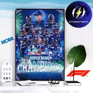 Congratulations Seattle Seahawks On Winning The Super Bowl LX Home Decor Poster Canvas