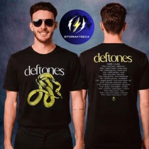 Deftones Merch EU UK Tour 2026 Golden Snake Time Dates Two Sided Unisex T-Shirt