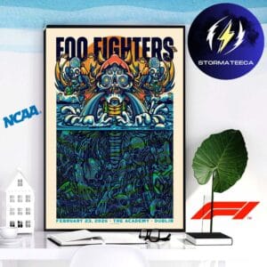 Foo Fighters Poster Show Dublin The Academy On February 23 2026 Home Decor Poster Canvas