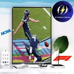 Jason Myers Seattle Seahawks Iconic Moment Super Bowl LX Early Lead With Opening Drive Field Goal Portrait Home Decor Poster Canvas