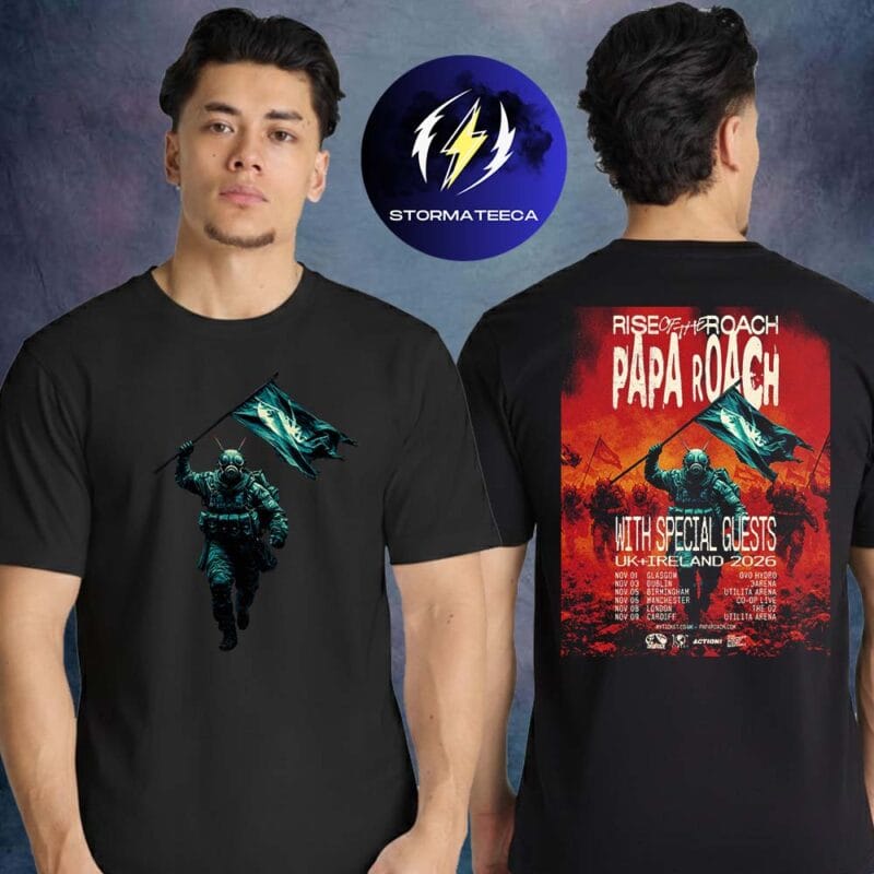 Papa Roach Rise Of The Roach Tour UK Ireland 2026 Schedule Two Sided Unisex T Shirt