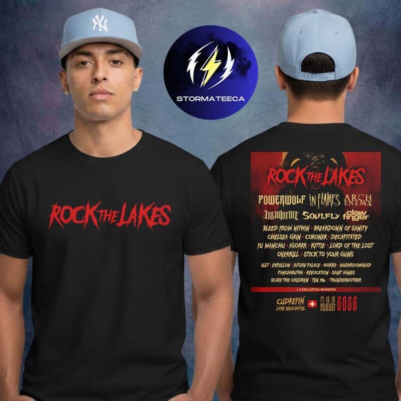 Rock The Lakes Lineup Poster On August 14 15 16 2026 Two Sided Unisex T Shirt