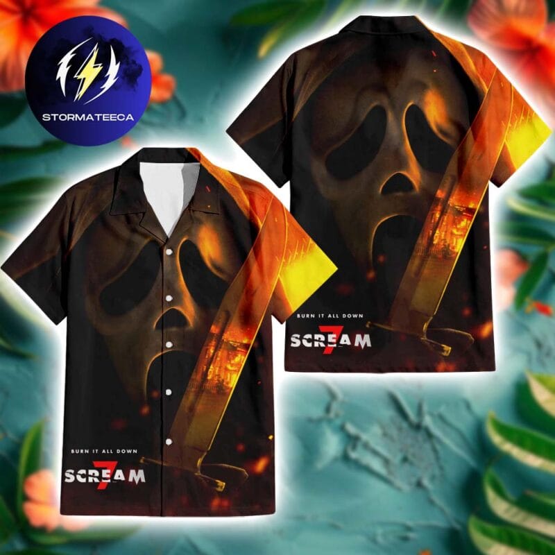 Scream 7 Movie Burn It All Down Summer Hawaiian Shirt