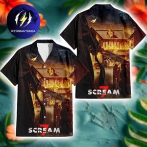 Scream 7 Movie Knife In The Flames Summer Hawaiian Shirt