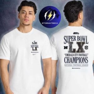 Seattle Seahawks Merch Super Bowl LX Champions Long Ball White Unisex T-Shirt