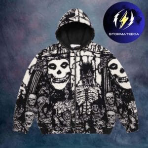 Supreme x The Misfits SS26 Collection Black Skull Zip Hoodie Shirt