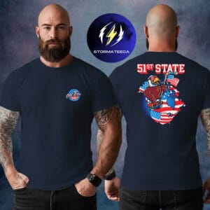 Usa Hockey x Old Row 51st State Pocket Two Sided Unisex T-Shirt