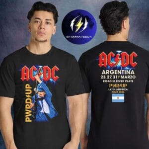 AC DC Merch Argentina Event Tee PWR Up World Tour 2026 At Estadio River Plate In Buenos Aires Argentina On 23 27 31 March 2026 Two Sided Unisex T-Shirt
